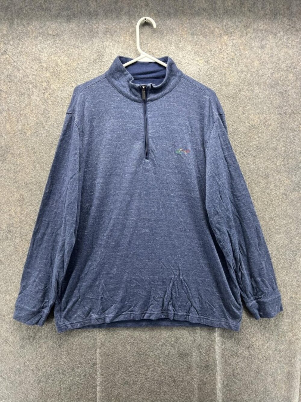 Greg Norman Pullover Mens Large Blue 1/4 Zip Long Sleeve Golf Performance Top